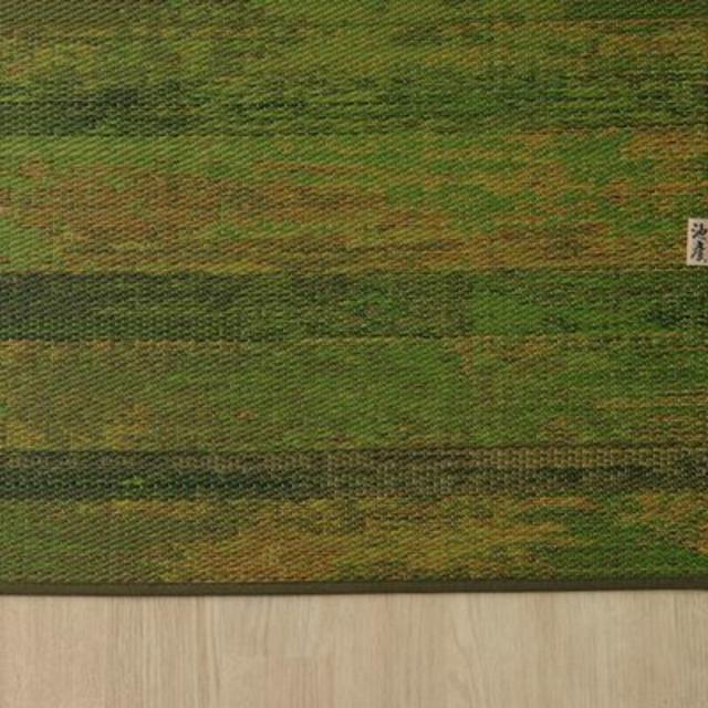 純国産 い草花ござカーペット 『カイン』 グリーン 江戸間6畳（約261×352