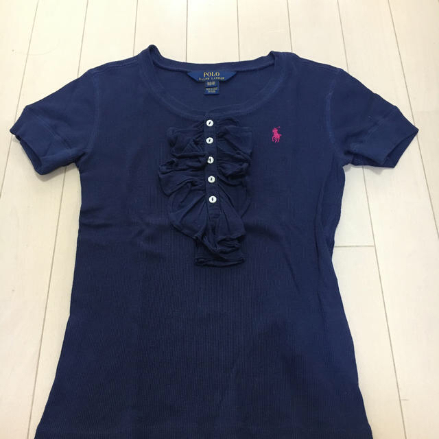 POLO RALPH LAUREN(ポロラルフローレン)の専用⭐︎ラルフローレン  ネイビー  フリル140 と白タンク キッズ/ベビー/マタニティのキッズ服女の子用(90cm~)(Tシャツ/カットソー)の商品写真