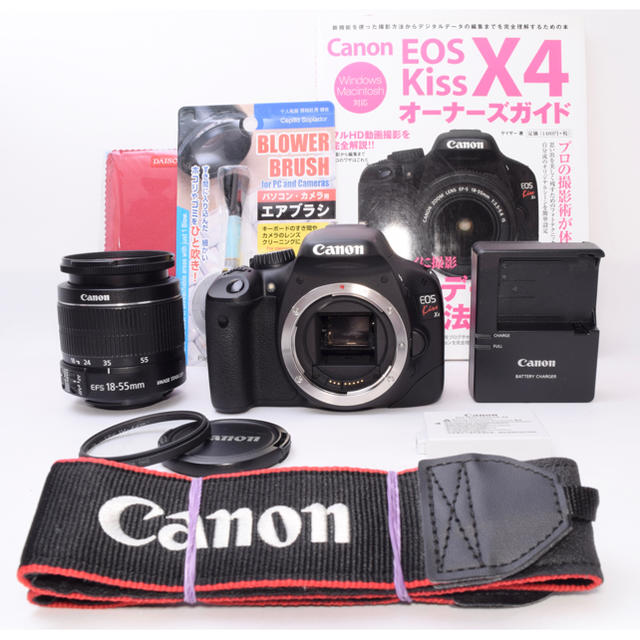 Canon(キヤノン)の❤️キャノン kiss X4 ❤️一眼レフ❤️本付き【美品】 スマホ/家電/カメラのカメラ(デジタル一眼)の商品写真