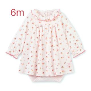 プチバトー(PETIT BATEAU)の6m 新品 プチバトー チュビックフラワープリントボディドレス(ワンピース)