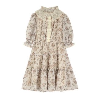 アクシーズファム(axes femme)のaxes femme kids 花柄シフォンワンピース130サイズ(ワンピース)