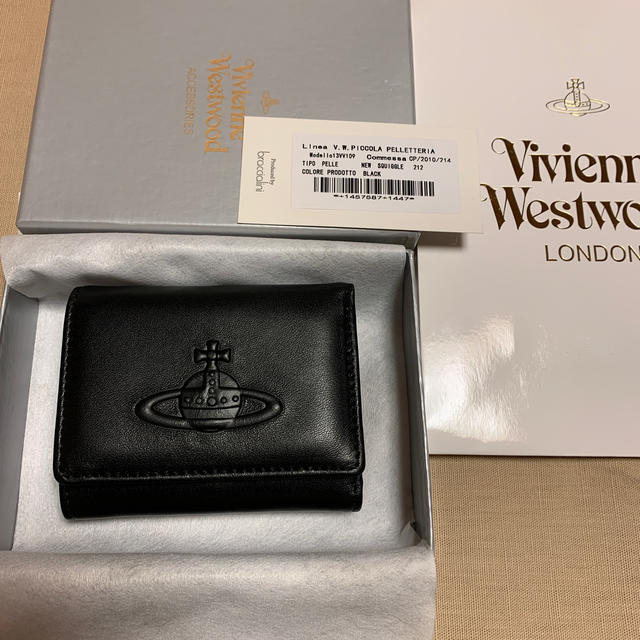 Vivienne Westwood(ヴィヴィアンウエストウッド)のヴィヴィアン 財布 折り財布 ブラック 新品未使用 レザー プレゼント レア レディースのファッション小物(財布)の商品写真