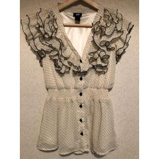 エイチアンドエム(H&M)のH&M 水玉フリルブラウス(シャツ/ブラウス(半袖/袖なし))