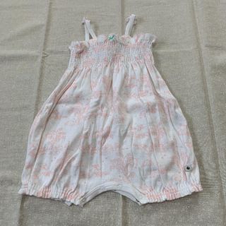 プチバトー(PETIT BATEAU)のプチバトー　キャミソールロンパース　ピンク(ロンパース)