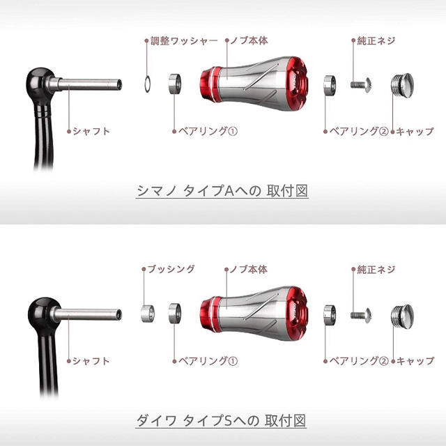 ゴメクサス パワーハンドルノブ 20mm ブラックパープル(アルミ製) スポーツ/アウトドアのフィッシング(その他)の商品写真