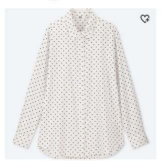 ユニクロ(UNIQLO)のＫ♡様専用⭐︎レーヨンエアリードットブラウス　ユニクロ　M(シャツ/ブラウス(長袖/七分))