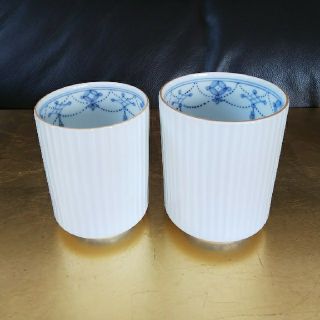 タチキチ(たち吉)の★czr様専用★ たち吉  青華瓔珞文 夫婦湯飲み ペア used(食器)