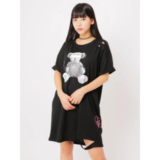 アンクルージュ(Ank Rouge)の【みな382778様】Ank Rouge Bearプリントネオンハートワンピ(ミニワンピース)