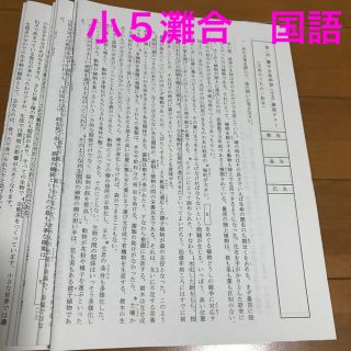 小５ 灘中合格特訓 国語 確認テスト(語学/参考書)