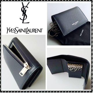 サンローラン(Saint Laurent)の１つで4役♪ サンローラン☆紙幣・コイン・カード入付キーケース新品(キーケース)