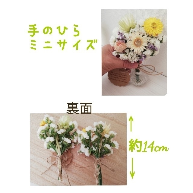 ドライフラワー*°♡Spring Flowerミニスワッグ2点セット ハンドメイドのフラワー/ガーデン(ドライフラワー)の商品写真