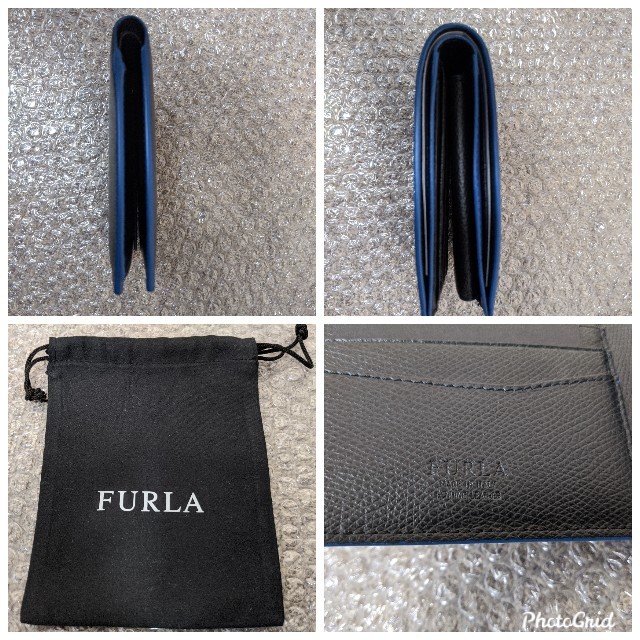 Furla(フルラ)のフルラ　FURLA　MAN メンズ　 二つ折り財布　小銭入れ付き　黒　ブラック メンズのファッション小物(折り財布)の商品写真