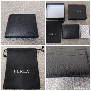 フルラ(Furla)のフルラ　FURLA　MAN メンズ　 二つ折り財布　小銭入れ付き　黒　ブラック(折り財布)