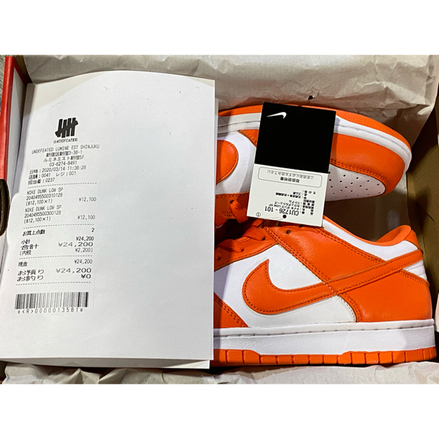 スニーカーNIKE DUNK LOW SP SYRACUSE ORANGE 29