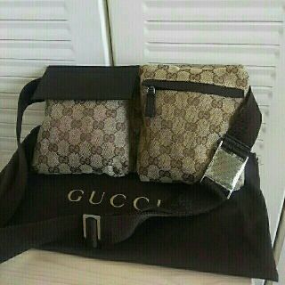 グッチ(Gucci)の【新品未使用】GUCCI グッチ　GGキャンバス ウエストポーチ ボディバッグ(ボディーバッグ)