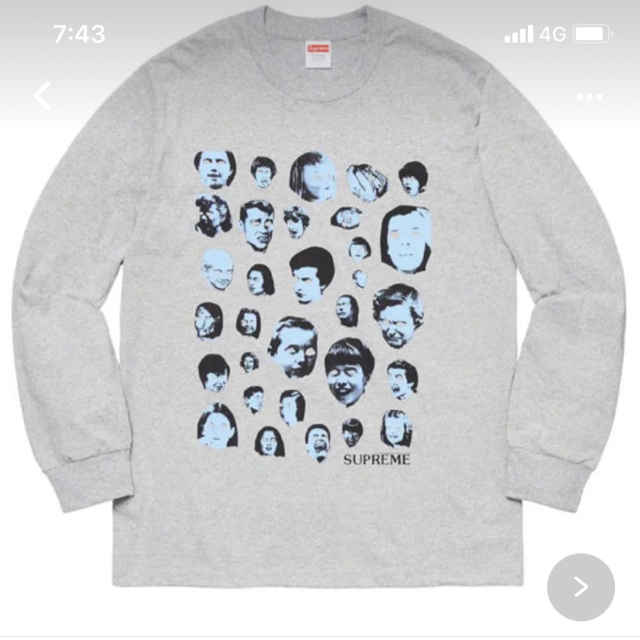 supreme Faces L/S Tee  Heather Grey M