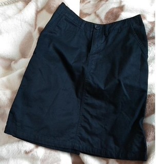 ムジルシリョウヒン(MUJI (無印良品))の無印の台形チノスカート　紺色　綿100％(ひざ丈スカート)