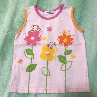 ファミリア(familiar)のファミリア 110 タンクトップ　ピンク お花　リアちゃん(Tシャツ/カットソー)