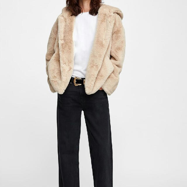 ZARA フェイクファー ジャケット フード付きレディース