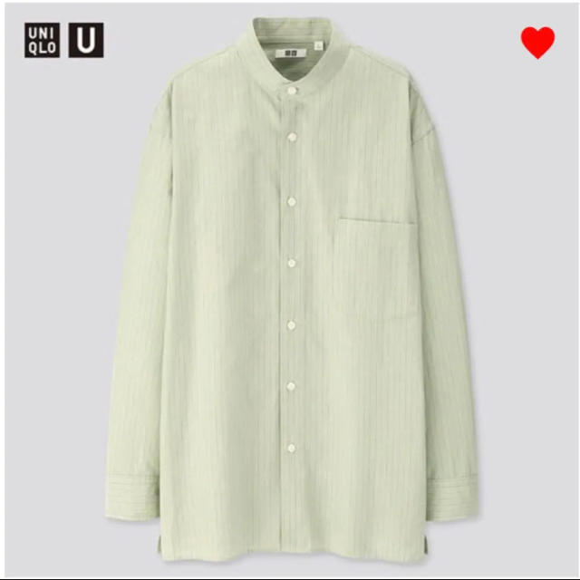 シャツUNIQLO U 2020ss ストライプスタンドカラーシャツ