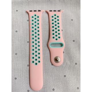 Apple Watch シリコンバンド　38/40㎜　ピンク/パステルグリーン(ラバーベルト)