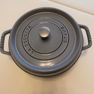 ストウブ(STAUB)のストウブ ココットラウンドシャロー 26cm グレー(鍋/フライパン)