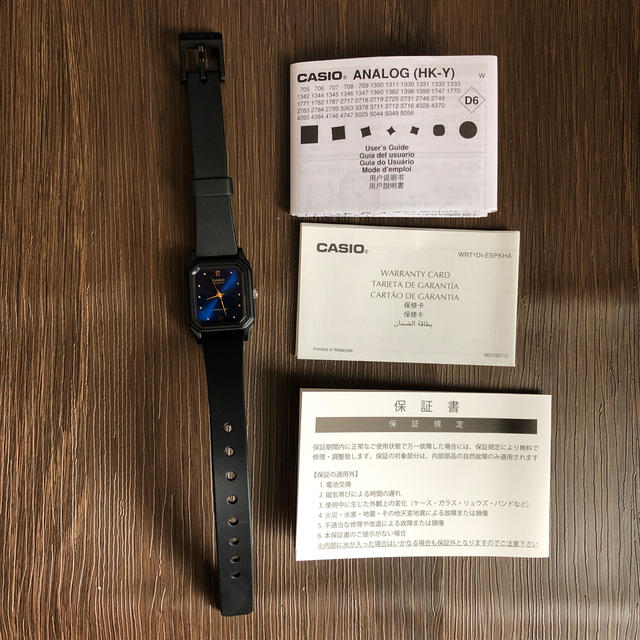 CASIO(カシオ)のCASIO1330 チープカシオ 腕時計 アナログ ブラック×ブルー スクエア レディースのファッション小物(腕時計)の商品写真