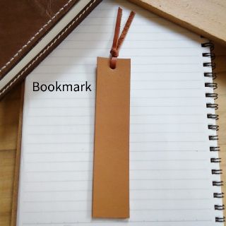 革のしおり　Bookmark　ブラウン　シンプルDesign(しおり/ステッカー)