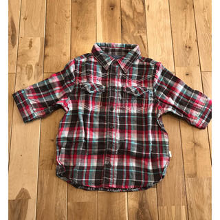 コドモビームス(こども ビームス)のbeams mini ダブルガーゼ チェックシャツ 110センチ 赤 キッズ(ブラウス)