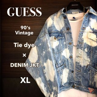 ゲス(GUESS)の【激レア1点物】GUESSドルマンスリーブ タイダイデニムJKT【リメイク古着】(Gジャン/デニムジャケット)