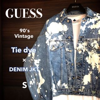 ゲス(GUESS)の【激レア1点物】GUESSオーバーサイズ タイダイ デニムJKT【リメイク古着】(Gジャン/デニムジャケット)