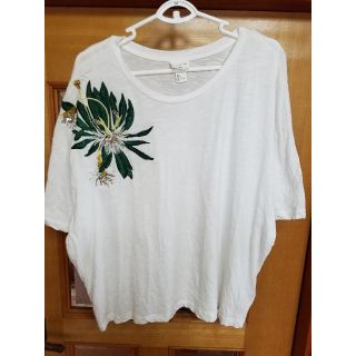 エイチアンドエム(H&M)のH&M　コラボ刺繍ビーズTシャツ　海外Ｌサイズ　大きいサイズ(Tシャツ(半袖/袖なし))