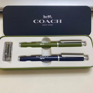 コーチ(COACH)の[コーチ] COACH万年筆 ボールペン セット ネイビー×グリーン (ペン/マーカー)