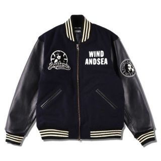 ヒステリックグラマー(HYSTERIC GLAMOUR)の黒　希少　Mサイズ　hysteric glamour wind and sea(スタジャン)