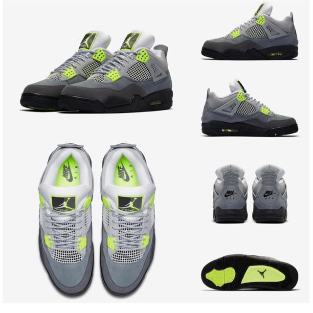 NIKE(ナイキ)のジョーダン4 レトロ　ネオン　ナイキ　Nike メンズの靴/シューズ(スニーカー)の商品写真