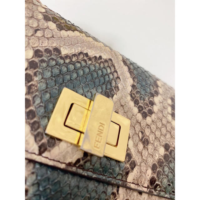 美品!!】FENDI フェンディ 財布 コンパクト パイソン マルチカラー