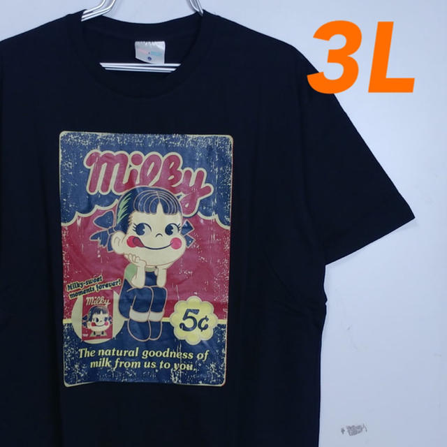 サンリオ(サンリオ)の《新品》ペコちゃん☆3Lビッグサイズ☆半袖Tシャツ・黒♪5369A メンズのトップス(Tシャツ/カットソー(半袖/袖なし))の商品写真