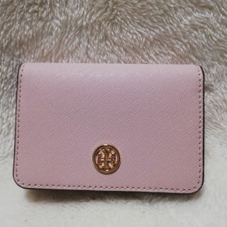 トリーバーチ(Tory Burch)のトリーバーチ ロビンソン ビジネスカードケース  薄ピンク(名刺入れ/定期入れ)