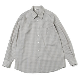 コモリ(COMOLI)のAURALEE2020SS スーパーライトウールチェックシャツ サイズ3 美品(シャツ)