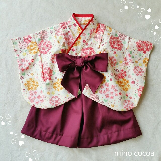 ベビー袴handmade baby HAKAMA 70-80cm