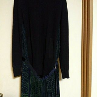 サカイ(sacai)のサカイsacaiニットシホォンワンピース　値下げ(ひざ丈ワンピース)