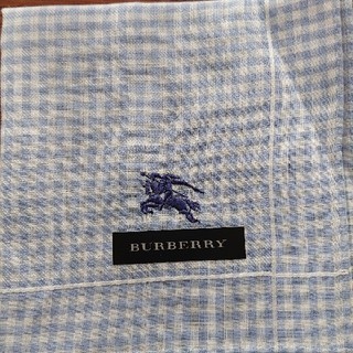 バーバリー(BURBERRY)の新品 バーバリー ハンカチ メンズ チェック ブルー(ハンカチ/ポケットチーフ)
