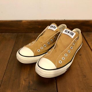 コンバース(CONVERSE)の【美品】コンバース スリッポン ライトブラウン 27cm(スニーカー)