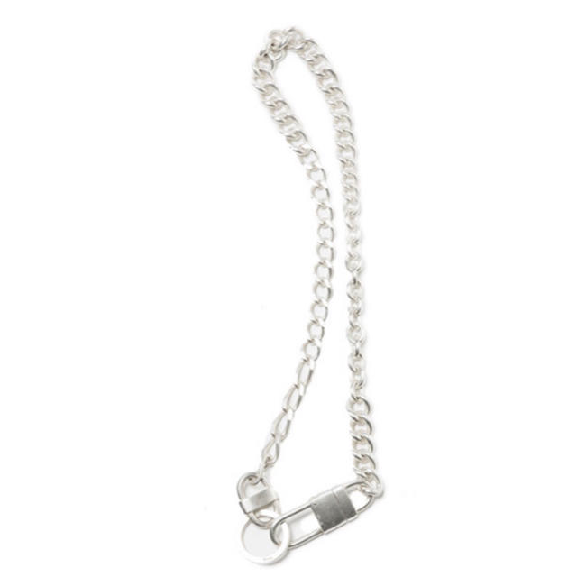 SILVER 950 DOUBLE HOOK WALLET CHAIN (FREE SIZE Silver): GOTHIC