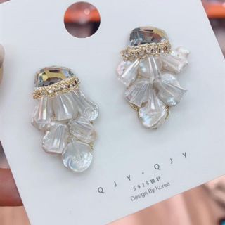 アメリヴィンテージ(Ameri VINTAGE)の再々入荷！新品インポート♡クリスタル ゴールド クリア S925針 ピアス(ピアス)