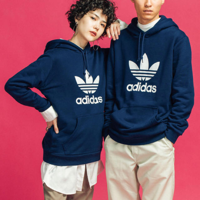 adidas パーカー ネイビー S