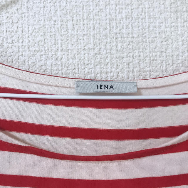 IENA(イエナ)の赤のボーダーワンピース レディースのワンピース(ひざ丈ワンピース)の商品写真