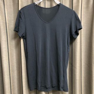 イオン(AEON)の【美品】AEON イオン Tシャツ カットソー サイズM 黒 ブラック 薄手(Tシャツ/カットソー(半袖/袖なし))