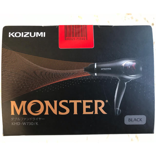 KOIZUMI(コイズミ)の小泉成器株式会社　Monster ダブルファンドライヤー　KHD-W730/K スマホ/家電/カメラの美容/健康(ドライヤー)の商品写真