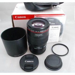 キヤノン(Canon)のEF100mm F2.8L マクロ IS USM 元箱付属一式 おまけ付き(レンズ(単焦点))